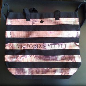 Victoria's Secret Canada Black and Pink Tote Bag